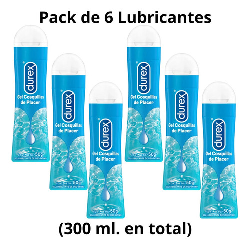 Durex Play Lubricante Gel Intimo Original H20 50 Ml. Pack 6