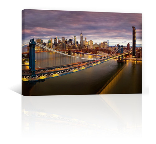 Cuadro Decorativo Canvas Nueva York Puente Brooklyn 90x60