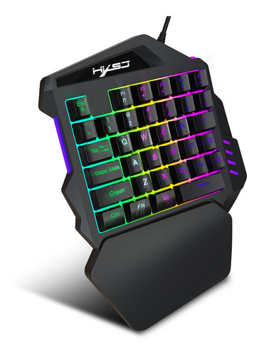 Hxsj J50 Teclado De Jogos Com Uma Mão 35 Teclas Led Backligh
