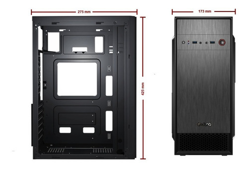 Imagen 3 de 10 de Kit Gabinete Pc Aluna + Fuente 500w + Teclado Mouse Parlante