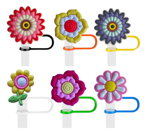 Cubierta De Puntas De Paja De Silicona Con Flores Adornos De