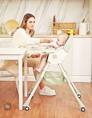 Silla Periquera Bebe 5 En 1 - Mecedora Reclinable Y Plegable Periquera Verde