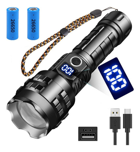 Linterna 100000 Lumen Linternas Tácticas Recargables