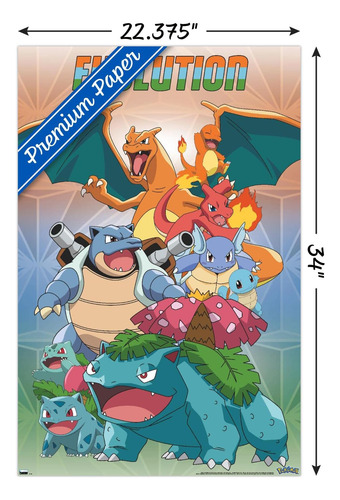 Trends International Pokémon - Póster De Pared Evolution Tri