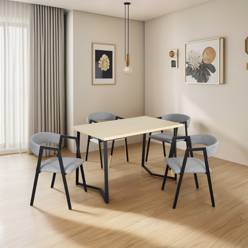 Juego De Comedor 4 Sillas Mesa Rectangular Cocina Cafetería