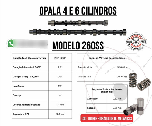 Imagem 2 de 2 de Kit Comando 260ss Opala 4 Cc - Potência P/ Rua C/ Conforto