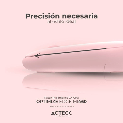 Mouse Acteck Optimize Edge Mi460 1600dpi Inalambrico Rosa