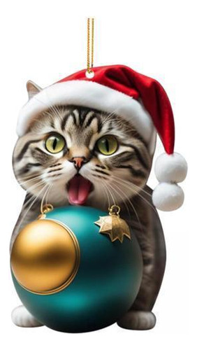 4 Decoración Navideña De Gato, Figura De Gato, Estilo D