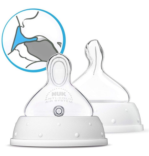 Imagen 5 de 10 de 2 Tetinas 0-6 Meses Nuk Para Mamaderas First Choice+ Flujo M