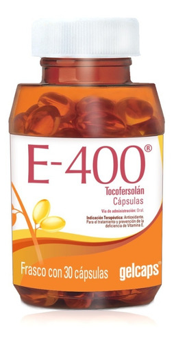 Vitamina E 400mg Con 30 Cápsulas Antioxidante Gelcaps 