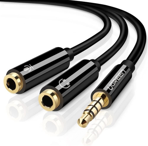 Imagen 1 de 7 de Cable Audio Splitter Ugreen 3.5mm 4 Polos Macho A Hembra .2m