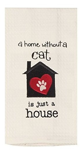 Kay Dee Designs F0794 cat House Bordado Waffle Toalla