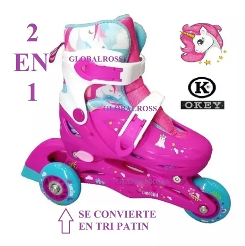 Rollers Patines Niña 2 En 1 Extensible Protecciones Casco