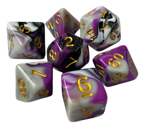 2 Juego De 7 Dados Poliédricos Para Suministros De Fiesta,