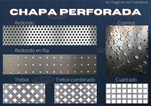 Chapa Perforada con Redondo d:1mm  Hoja 1000×2000 x 0,9mm – Provecom