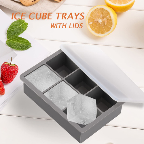Bandeja Grande Para Cubitos De Hielo, Paquete De 4 Moldes