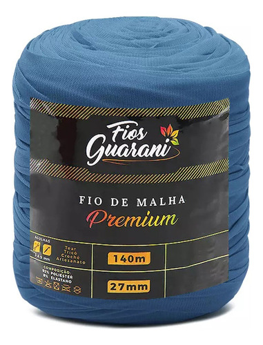 Fio De Malha Premium Guarani 140mts 200g Crochê Tricô Cor 09- Azul Jeans