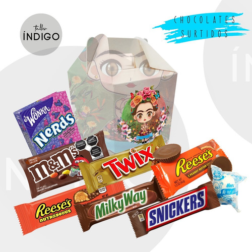 Caja De Chocolates Frida Kahlo + Empaque Personalizado