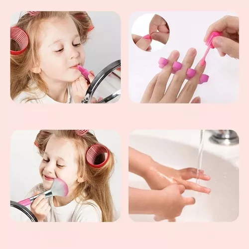 Mala Kit Maquiagem Infantil Barbie Batom Sombra Esmalte