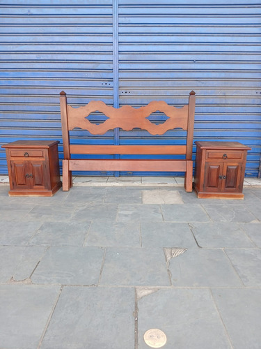 Cama De Casal + Par De Mesinhas De Cabeceira Marrom (Usado)