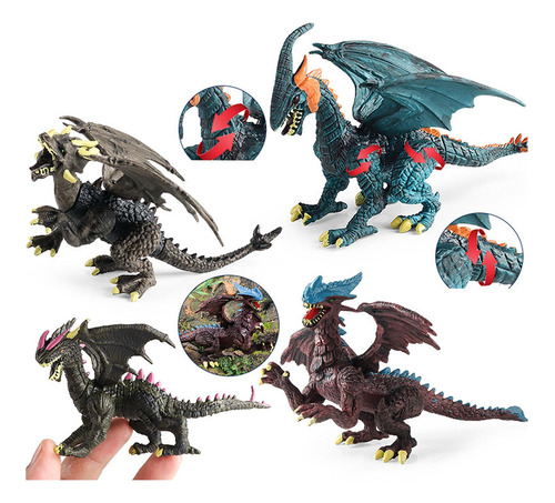 4x Conjunto De Dragões Do Diabo, Modelo De Dragão Voador,