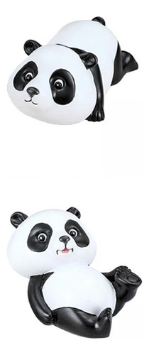 2 Piezas Resina Panda Estatua Escultura Ornamento