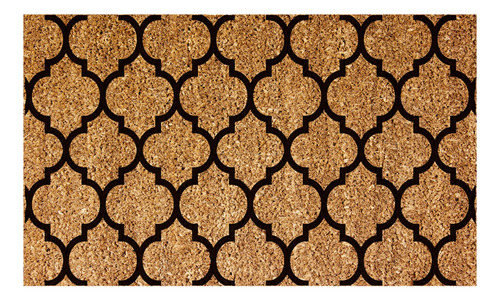 Capacho De Porta Fibra De Coco Arabesco Bege 75X45cm - Uzoo