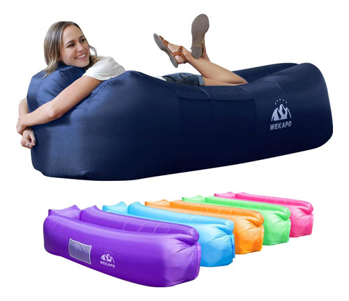 Colchon Mueble Inflable Para Camping Viajar Inflar Sin Bomba