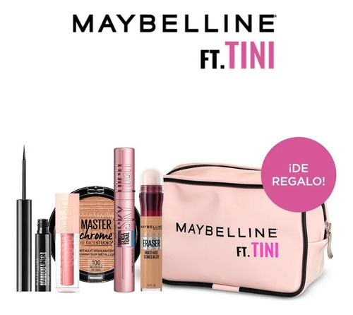 Set Maybelline Ft Tini Look Completo + Neceser De Regalo