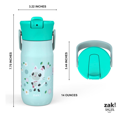 Zak Designs Harmony Gabbys Dollhouse Kid Botella De Agua Par