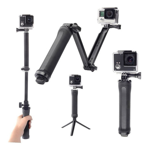 Selfie Stick Monopod 3 Way Gopro + Soporte Celular Universal