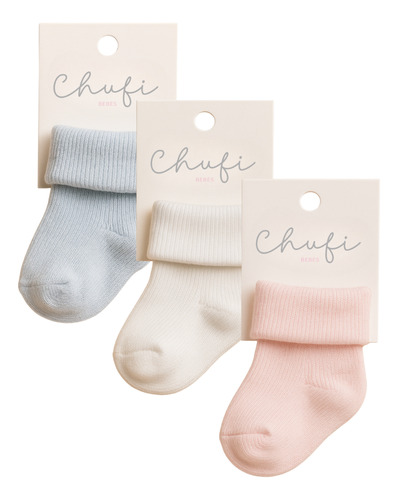 Medias Bebe Algodón Recién Nacido Hasta 6 Meses Chufi Bebés Blanco 00