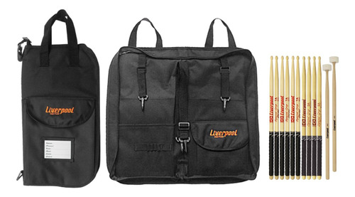 Kit Bag 02p E 6 Pares De Baquetas Variadas Liverpool