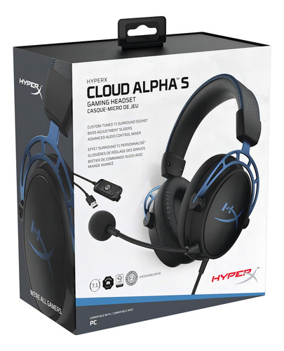 Headset Hyperx Cloud Alpha S, Surround 7.1 - Preto