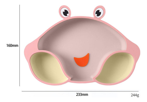 Vajilla De Plato De Cena De Silicona Antideslizante, Rosado
