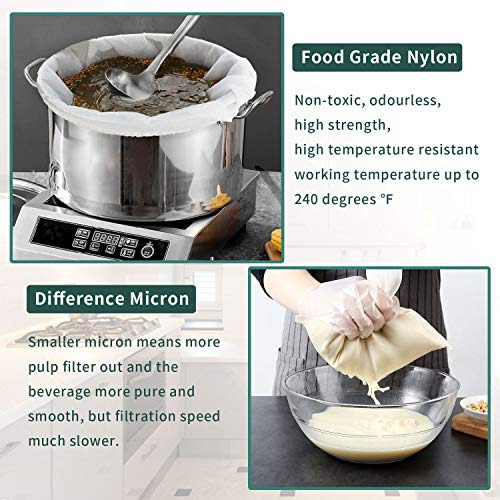 Bolsa Colador De Alimentos Cocina 120micron Nylon 12x18in