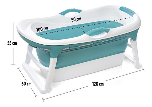 Imagen 3 de 9 de Bañera Plegable Para Bebe Y Adultos Felcraft De 120x55cm