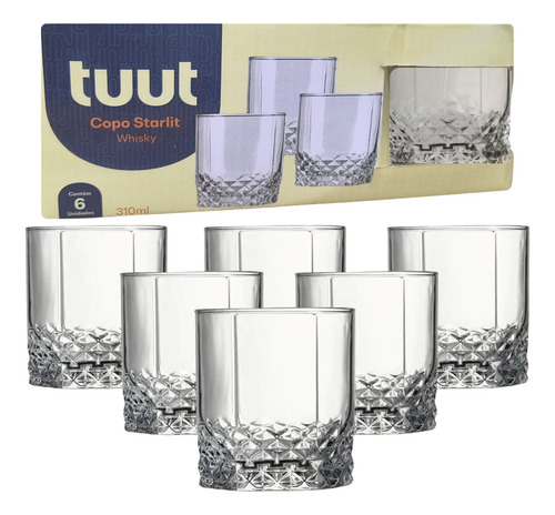 Copo Vitrizi Starlit Cor Cristal Starlit Long Whisky Vintage De 310ml Cor Cristal6 Unidades