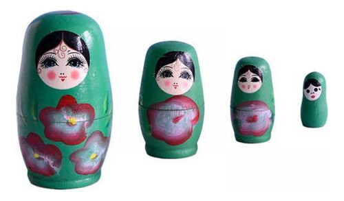 5 X 4x Muñeca Anidada Matryoshka, Juguete Hecho A Mano,