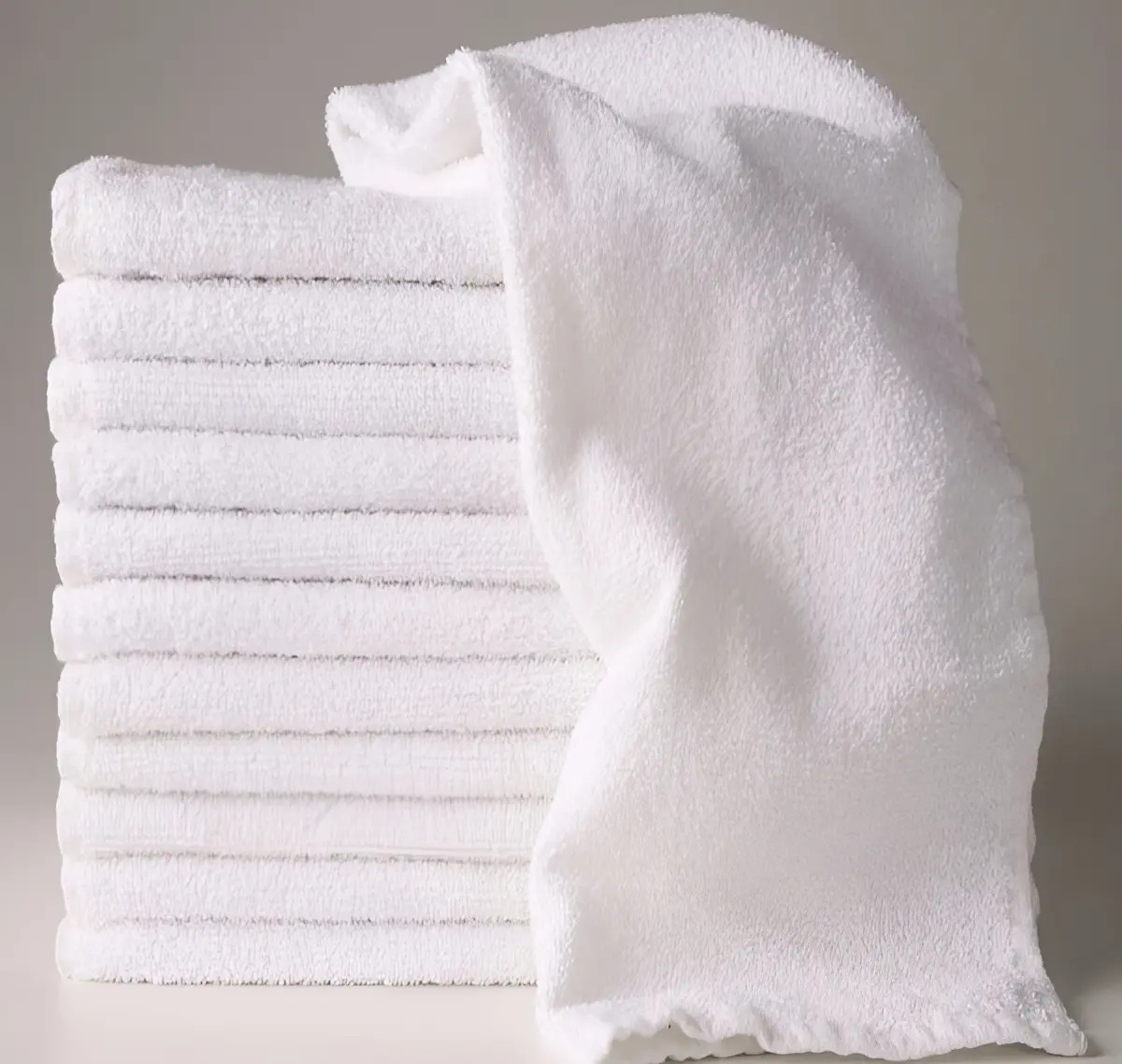 Kit 12 Toalhas De Rosto Salão De Beleza Simples - Branco