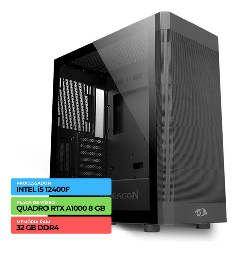 Pc Arq & Eng Quadro2: I5 12400f 16gb Ddr4 Rtx A1000 Ssd 500g
