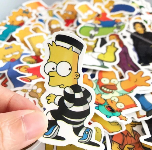 Set 50 Estampas Los Simpsons - Bart Homero Calcomanias
