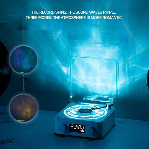 Waves Vinyl Bluetooth Speaker Compatible, Retro-style