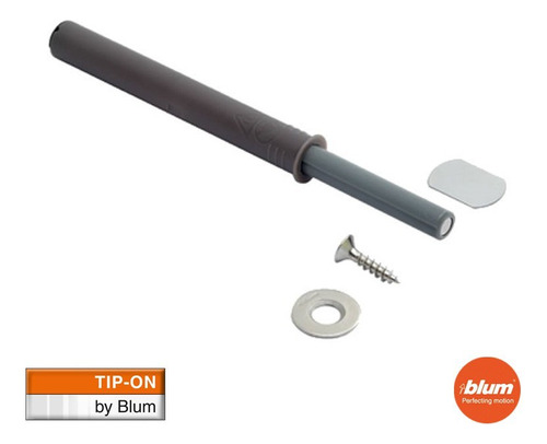 Pulsador Tip-on Blum Color Gris Modelo Largo 7.5 Cm