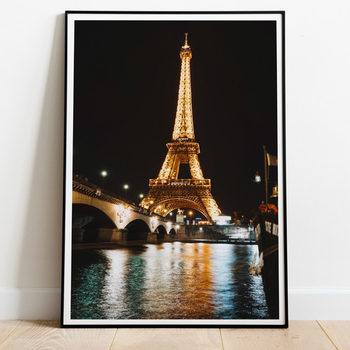 Cuadro Ciudades Torre Eiffel 40x60 Marco + Lamina 3 Europa
