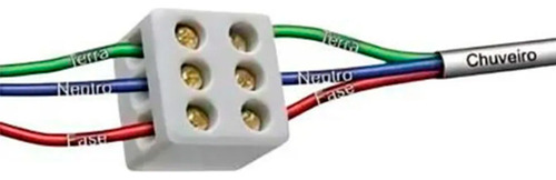 Kit 02 Conector Porcelana Cerâmica Para Chuveiro 3 Polos 50a