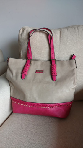 Cartera Beige Y Fucsia Basement