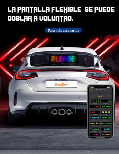 Letrero Led Matrix Flexible Rgb App Control Usb Auto 16x96 Eshopangie