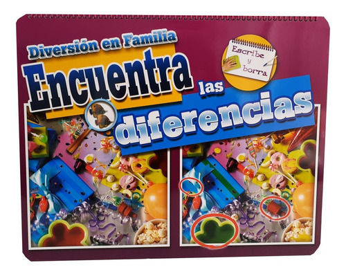 Diversion En Familia Escribe Y Borra: Encuentra Las Diferencias, de Varios autores. Editorial Kidsbooks, tapa dura en español, 2017