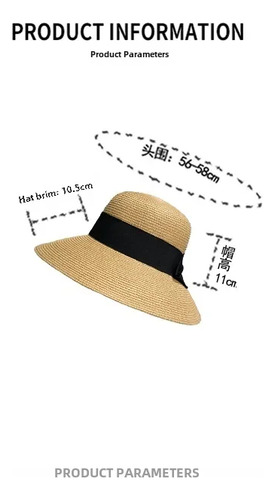 Sombrero De Paja De Playa De Verano Para Mujer Con Ala Ancha